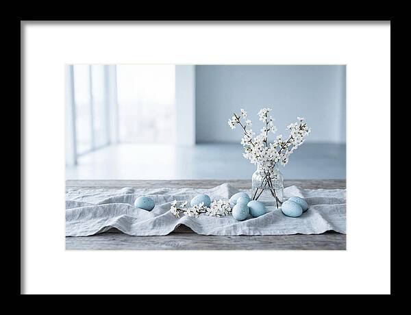 Spring Arrangement With Eggs And Blossom