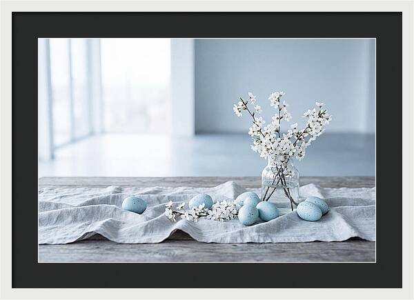 Spring Arrangement With Eggs And Blossom