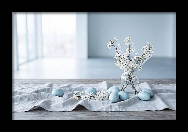 Spring Arrangement With Eggs And Blossom