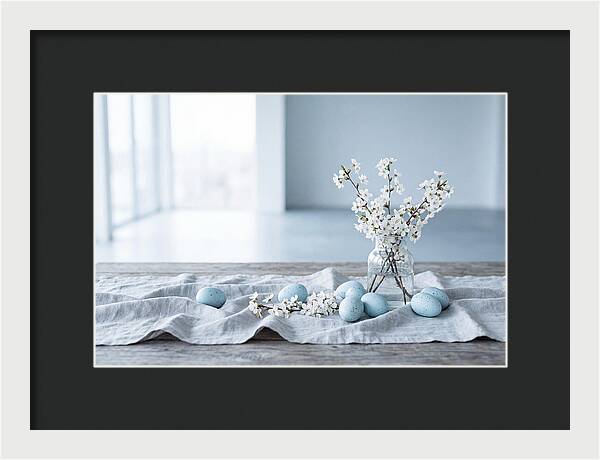 Spring Arrangement With Eggs And Blossom