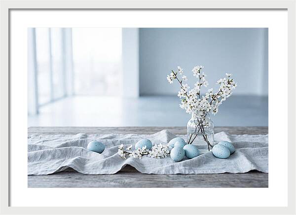 Spring Arrangement With Eggs And Blossom