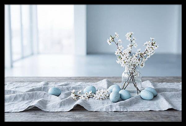 Spring Arrangement With Eggs And Blossom