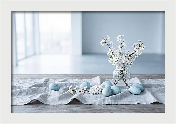 Spring Arrangement With Eggs And Blossom