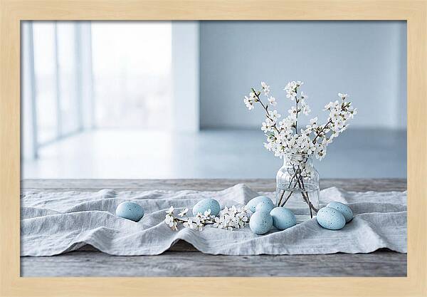 Spring Arrangement With Eggs And Blossom
