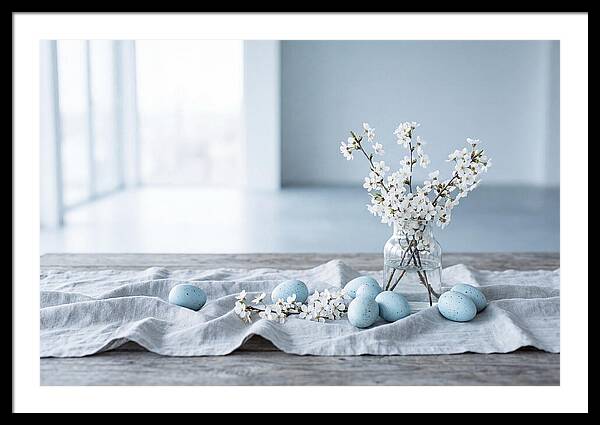 Spring Arrangement With Eggs And Blossom