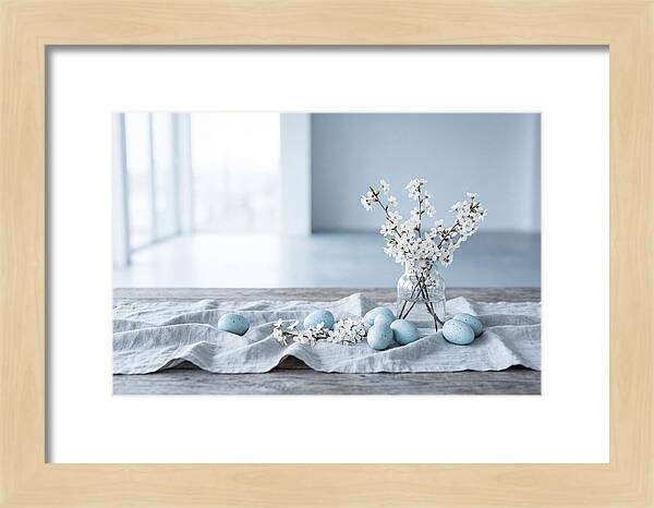 Spring Arrangement With Eggs And Blossom