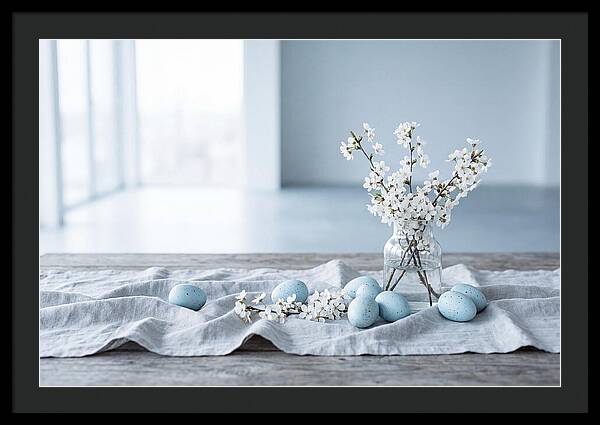 Spring Arrangement With Eggs And Blossom