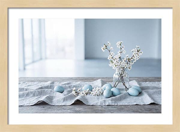 Spring Arrangement With Eggs And Blossom