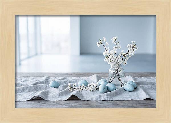 Spring Arrangement With Eggs And Blossom