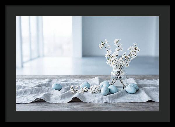 Spring Arrangement With Eggs And Blossom