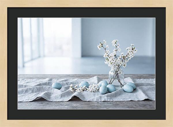Spring Arrangement With Eggs And Blossom