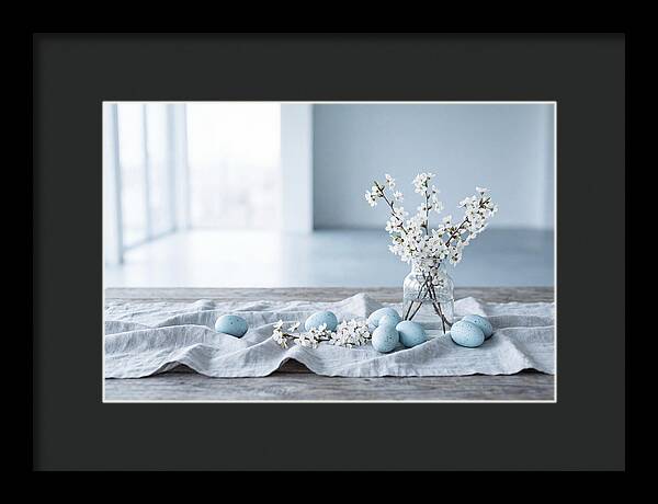 Spring Arrangement With Eggs And Blossom