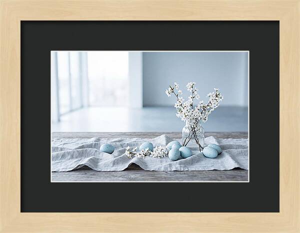 Spring Arrangement With Eggs And Blossom