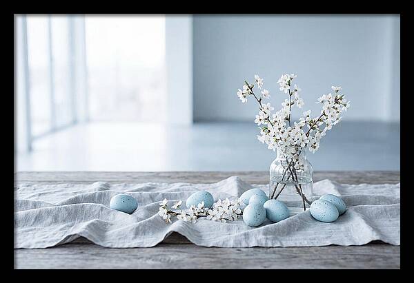 Spring Arrangement With Eggs And Blossom