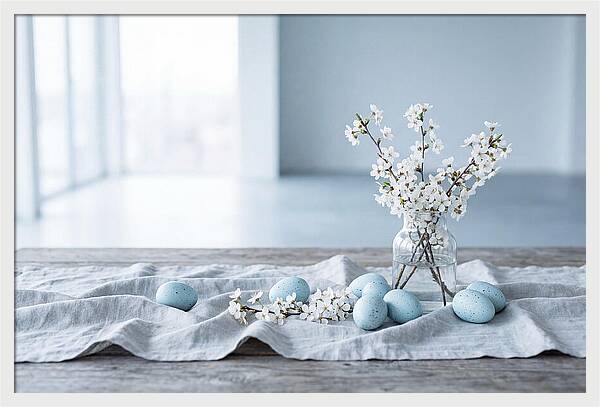 Spring Arrangement With Eggs And Blossom