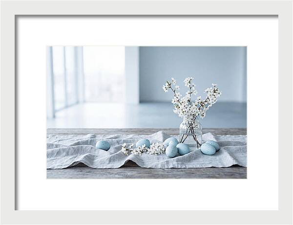 Spring Arrangement With Eggs And Blossom