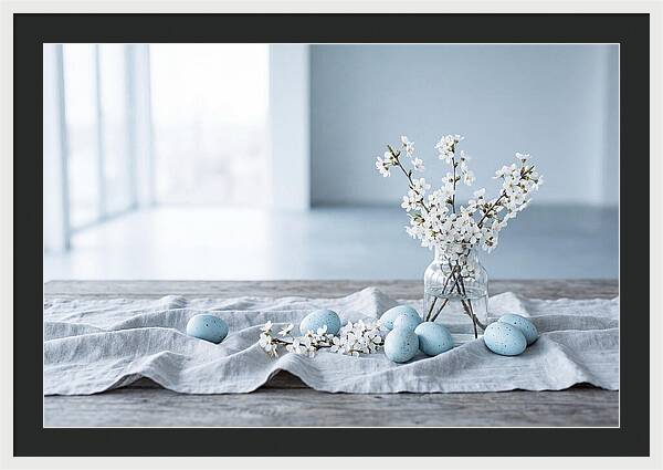 Spring Arrangement With Eggs And Blossom