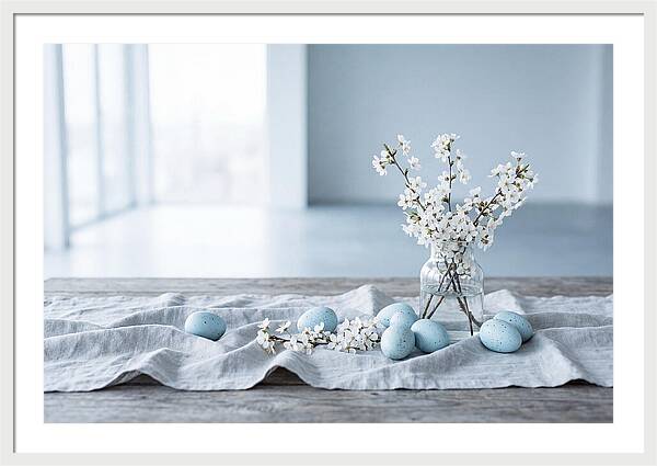 Spring Arrangement With Eggs And Blossom