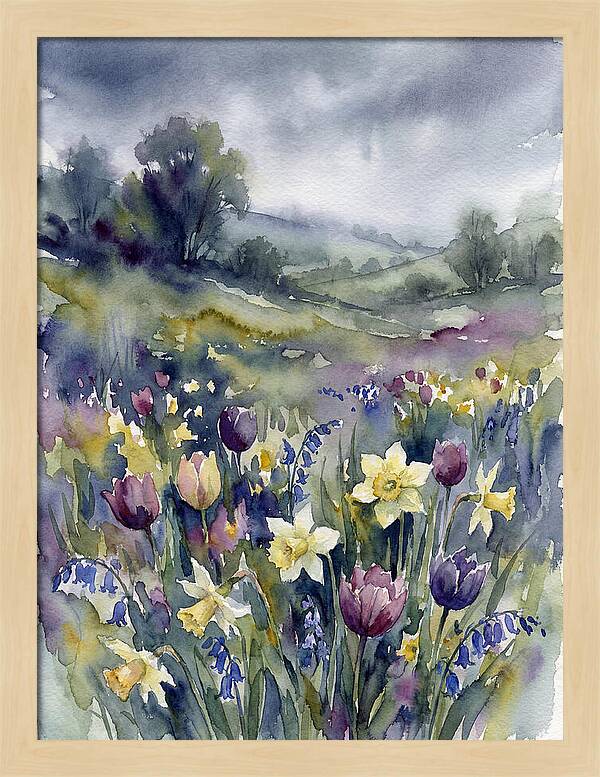 Spring Blooms Under Cloudy Skies