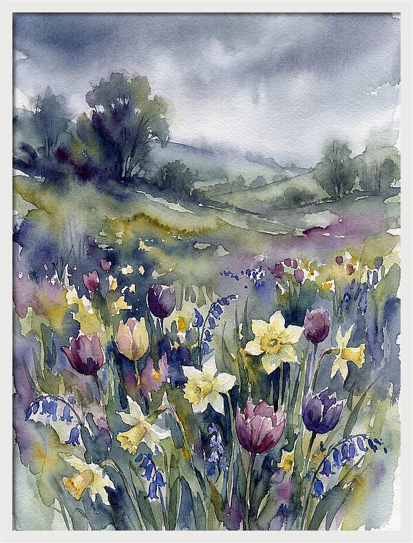 Spring Blooms Under Cloudy Skies