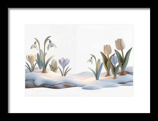 Spring Bulbs Emerging Through Snow