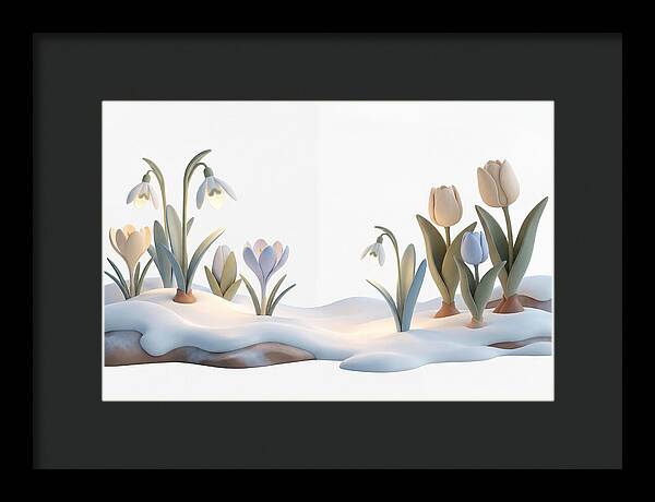Spring Bulbs Emerging Through Snow