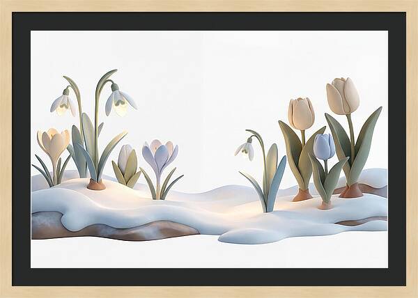 Spring Bulbs Emerging Through Snow