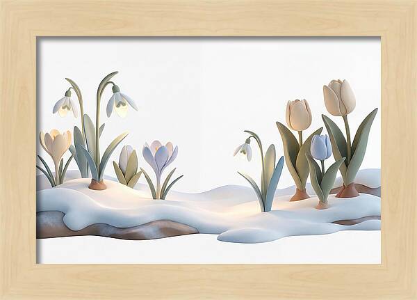 Spring Bulbs Emerging Through Snow