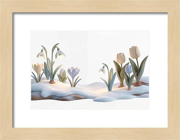 Spring Bulbs Emerging Through Snow