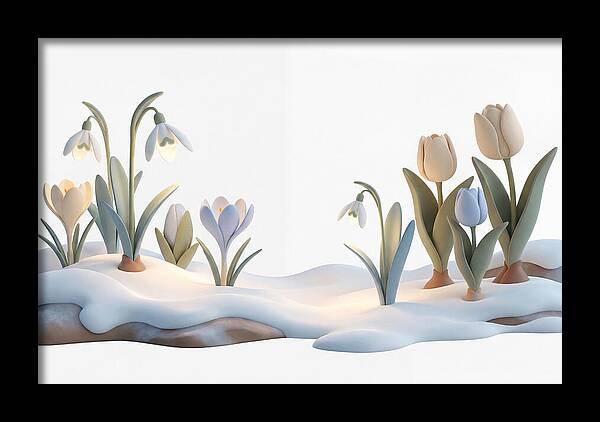 Spring Bulbs Emerging Through Snow