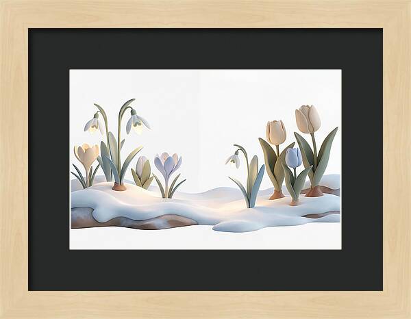 Spring Bulbs Emerging Through Snow