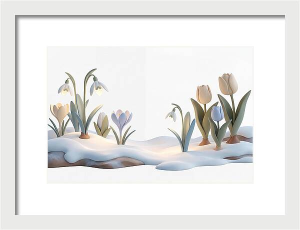 Spring Bulbs Emerging Through Snow
