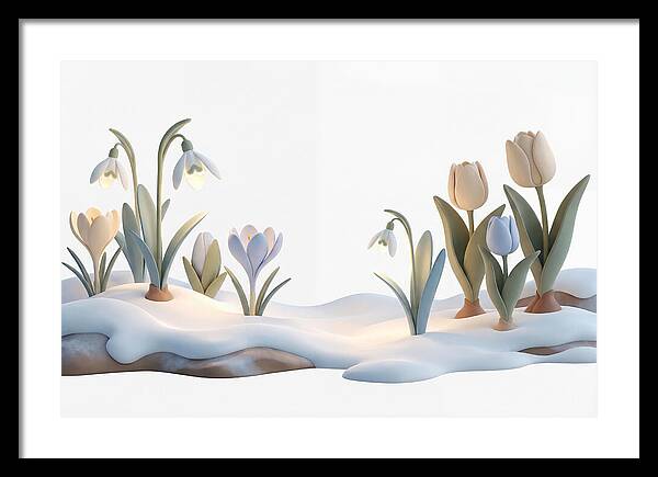Spring Bulbs Emerging Through Snow