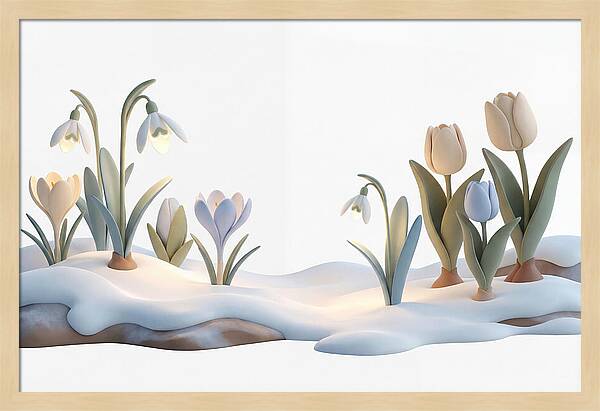 Spring Bulbs Emerging Through Snow