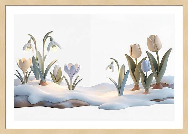Spring Bulbs Emerging Through Snow