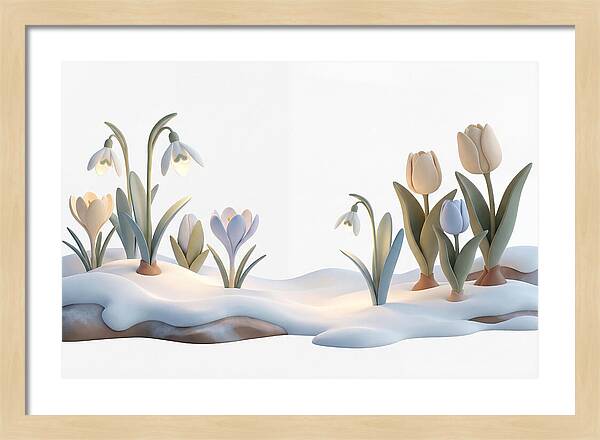 Spring Bulbs Emerging Through Snow