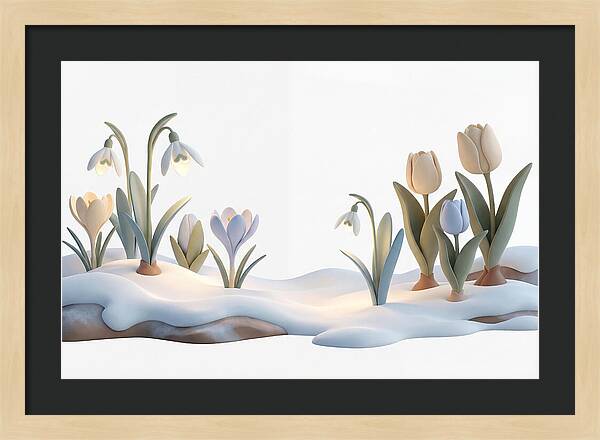 Spring Bulbs Emerging Through Snow