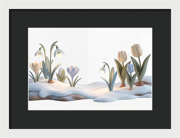 Spring Bulbs Emerging Through Snow