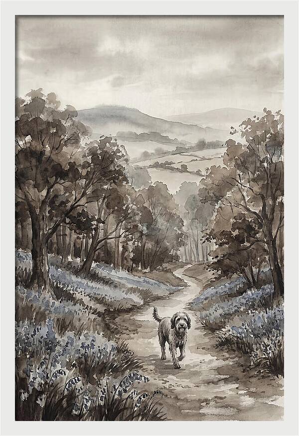 Spring Countryside Walk With Dog