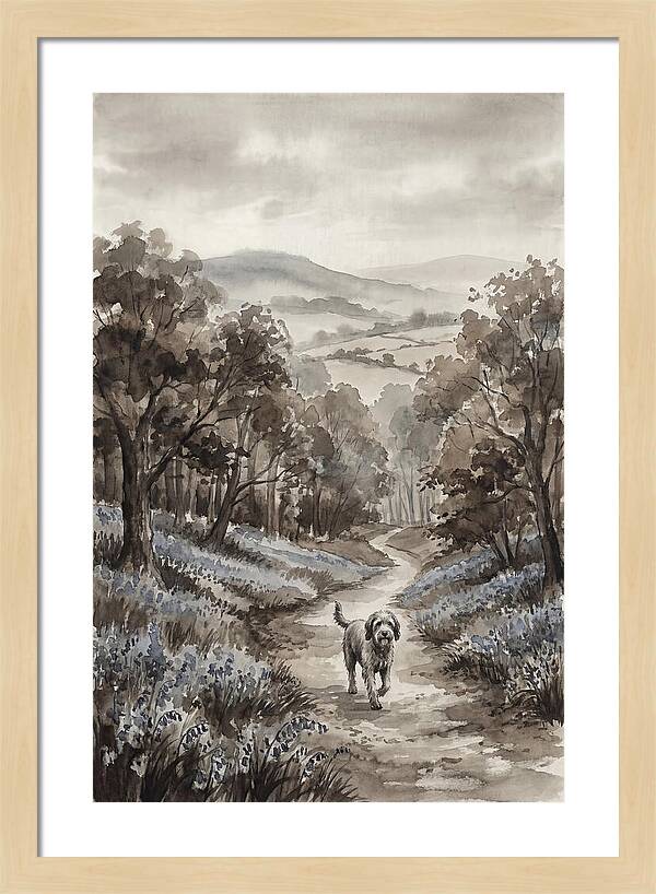 Spring Countryside Walk With Dog