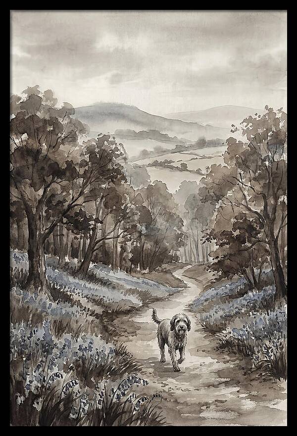 Spring Countryside Walk With Dog
