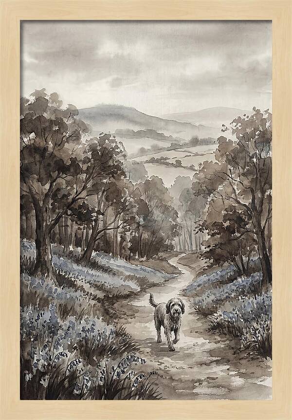Spring Countryside Walk With Dog