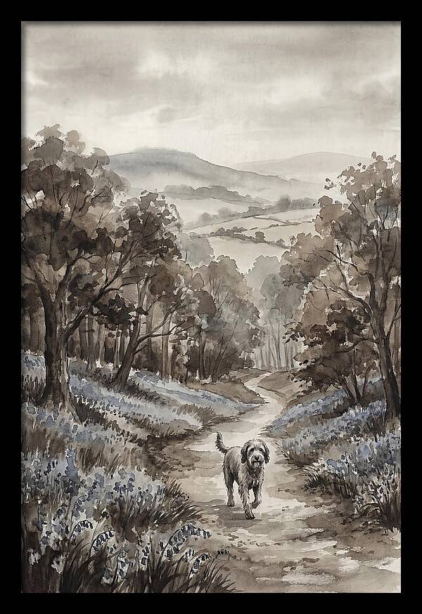 Spring Countryside Walk With Dog