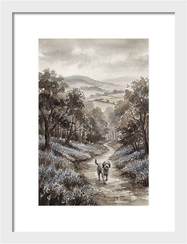 Spring Countryside Walk With Dog