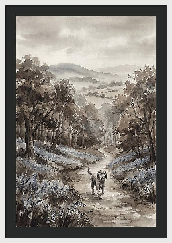 Spring Countryside Walk With Dog