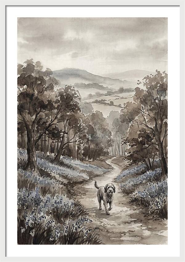 Spring Countryside Walk With Dog