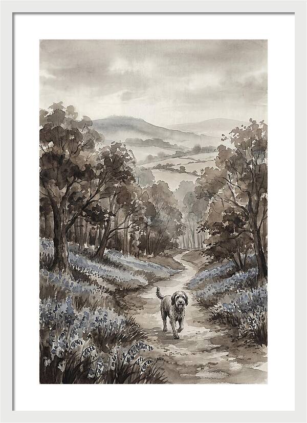Spring Countryside Walk With Dog