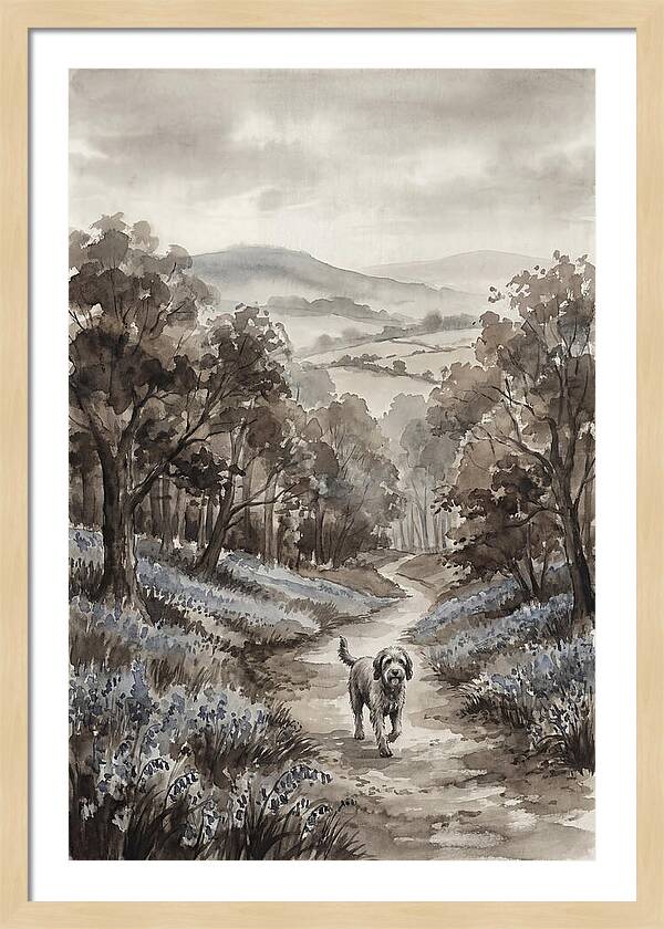 Spring Countryside Walk With Dog