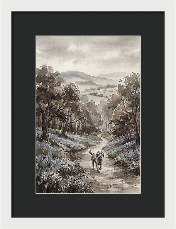 Spring Countryside Walk With Dog