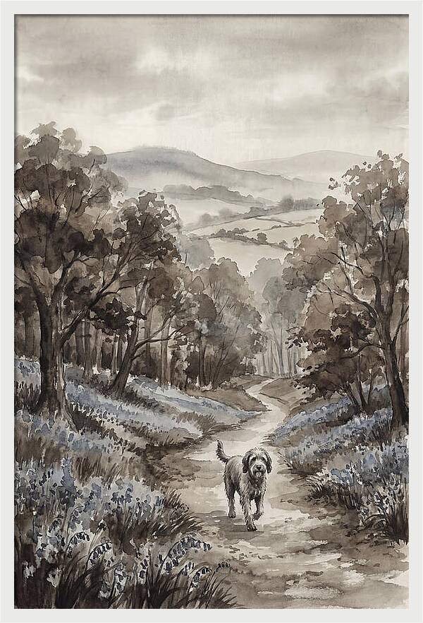 Spring Countryside Walk With Dog